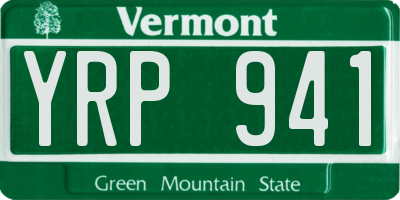 VT license plate YRP941