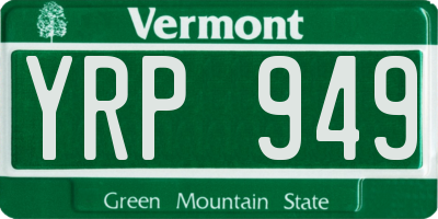 VT license plate YRP949