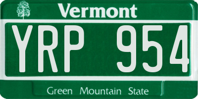 VT license plate YRP954