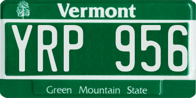 VT license plate YRP956