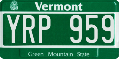 VT license plate YRP959