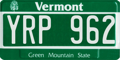 VT license plate YRP962