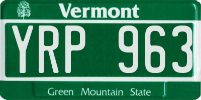 VT license plate YRP963
