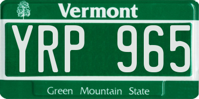 VT license plate YRP965