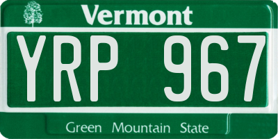 VT license plate YRP967