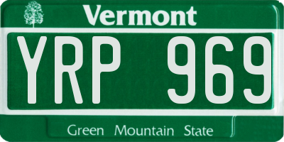 VT license plate YRP969
