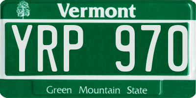 VT license plate YRP970