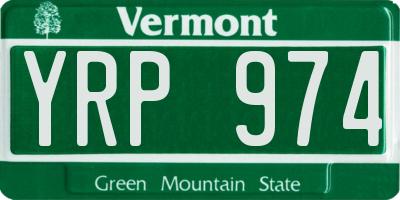 VT license plate YRP974