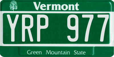 VT license plate YRP977