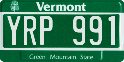 VT license plate YRP991