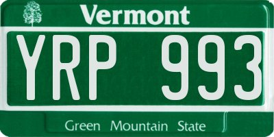 VT license plate YRP993