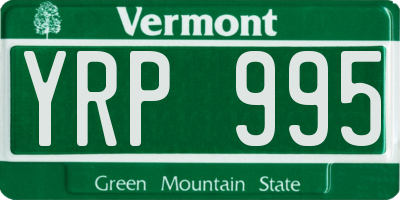 VT license plate YRP995