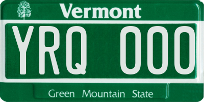 VT license plate YRQ000