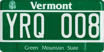 VT license plate YRQ008