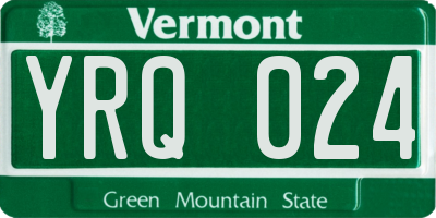 VT license plate YRQ024