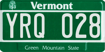 VT license plate YRQ028
