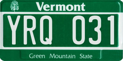 VT license plate YRQ031