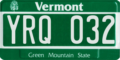 VT license plate YRQ032
