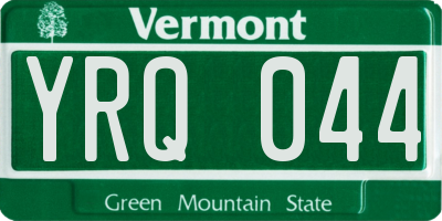 VT license plate YRQ044