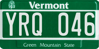 VT license plate YRQ046