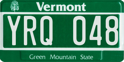 VT license plate YRQ048