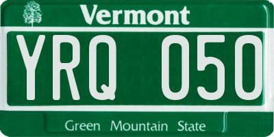 VT license plate YRQ050