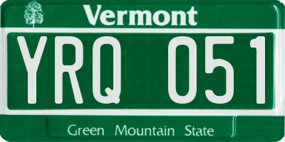 VT license plate YRQ051