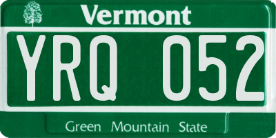 VT license plate YRQ052