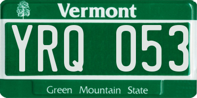 VT license plate YRQ053
