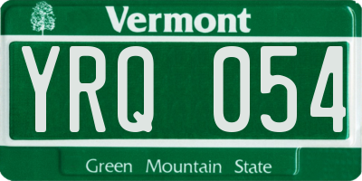VT license plate YRQ054
