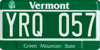 VT license plate YRQ057