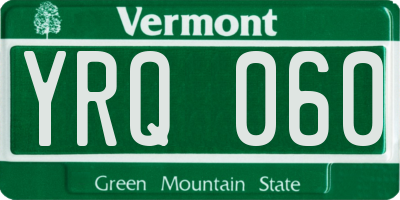 VT license plate YRQ060