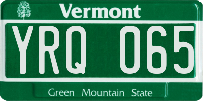 VT license plate YRQ065