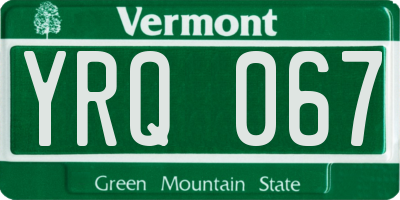 VT license plate YRQ067