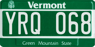 VT license plate YRQ068