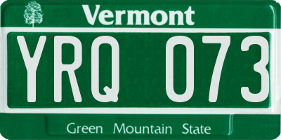 VT license plate YRQ073