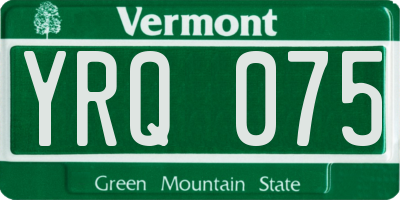 VT license plate YRQ075