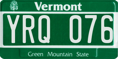 VT license plate YRQ076