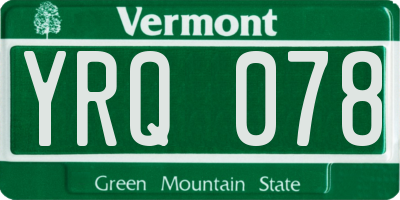 VT license plate YRQ078
