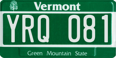 VT license plate YRQ081