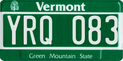 VT license plate YRQ083