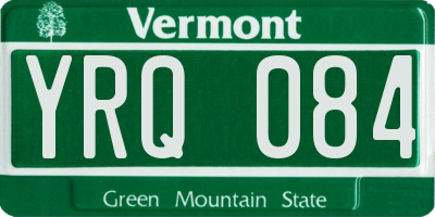 VT license plate YRQ084