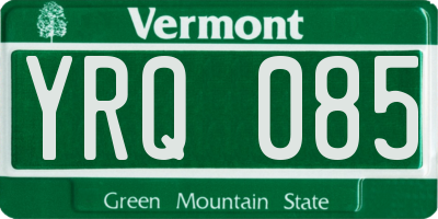 VT license plate YRQ085