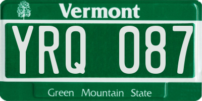 VT license plate YRQ087