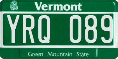 VT license plate YRQ089