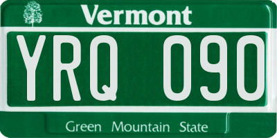 VT license plate YRQ090