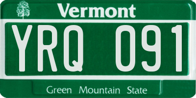 VT license plate YRQ091