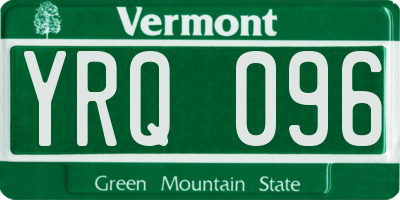 VT license plate YRQ096