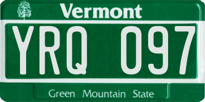 VT license plate YRQ097