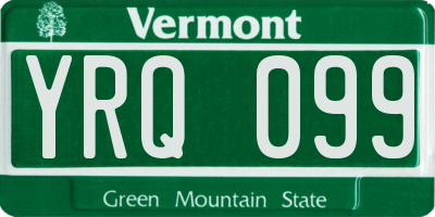 VT license plate YRQ099